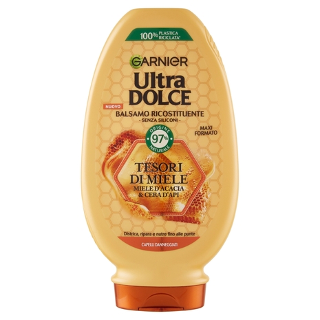 Garnier Ultra Dolce Balsamo Tesori di Miele con Pappa reale,rinforza e nutre i capelli fragili 250ml